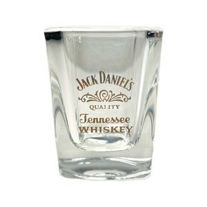 Set of 7 Jack Daniel's Quality Tennessee Whiskey Square Shot Glass Gold Letters